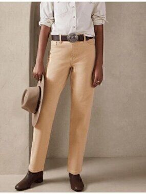 Banana Republic Womens Sahara Tan High Rise Straight Leg Jeans Size 0